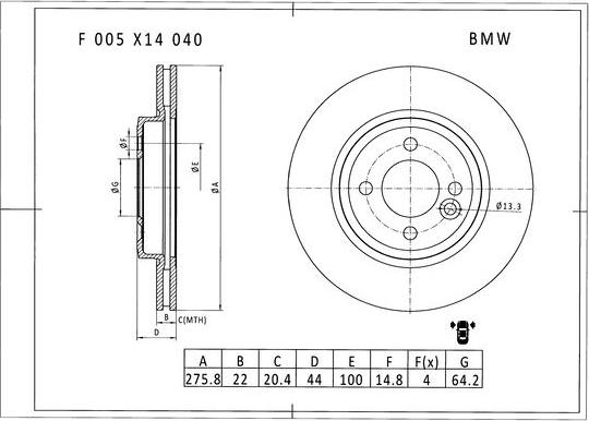 BOSCH F 005 X14 040 - Jarrulevy inparts.fi