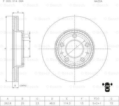 BOSCH F 005 X14 064 - Jarrulevy inparts.fi