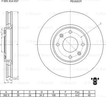 BOSCH F 005 X14 037 - Jarrulevy inparts.fi