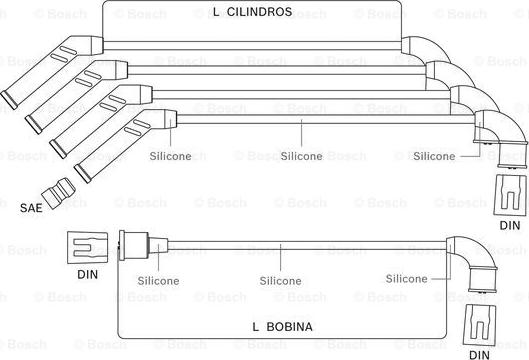 BOSCH F 000 99C 116 - Sytytysjohtosarja inparts.fi