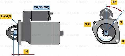 BOSCH F 000 AL0 319 - Käynnistinmoottori inparts.fi