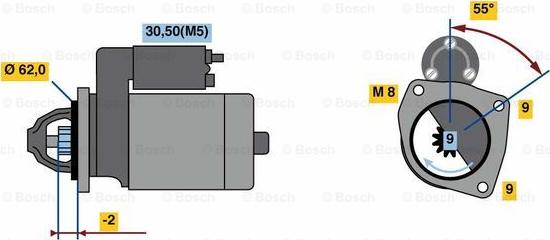 BOSCH F 000 AL0 327 - Käynnistinmoottori inparts.fi