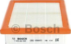 BOSCH F 026 400 502 - Ilmansuodatin inparts.fi