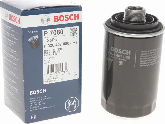 BOSCH F 026 407 080 - Öljynsuodatin inparts.fi