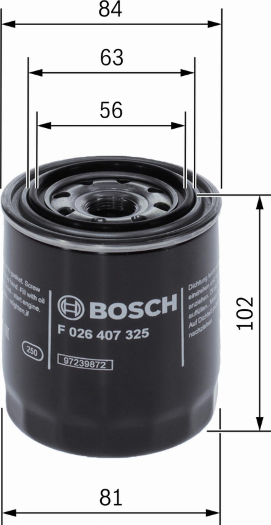 BOSCH F 026 407 325 - Öljynsuodatin inparts.fi