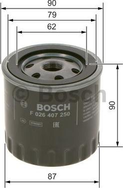 BOSCH F 026 407 250 - Öljynsuodatin inparts.fi