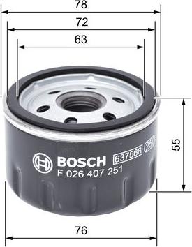 BOSCH F 026 407 251 - Öljynsuodatin inparts.fi