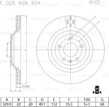 BOSCH F 026 A09 404 - Jarrulevy inparts.fi