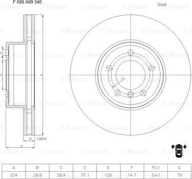 BOSCH F 026 A09 340 - Jarrulevy inparts.fi