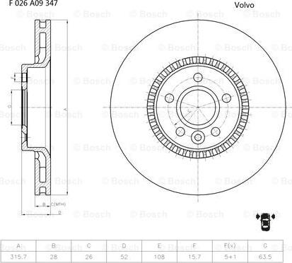 BOSCH F 026 A09 347 - Jarrulevy inparts.fi