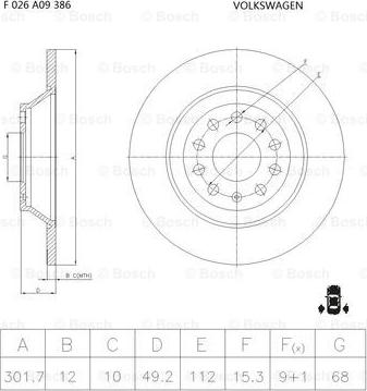 BOSCH F 026 A09 386 - Jarrulevy inparts.fi