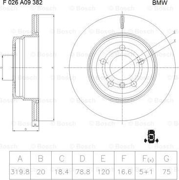 BOSCH F 026 A09 382 - Jarrulevy inparts.fi