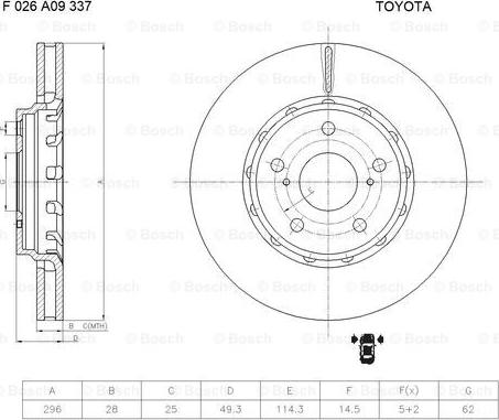 BOSCH F 026 A09 337 - Jarrulevy inparts.fi