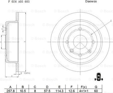 BOSCH F 026 A05 685 - Jarrulevy inparts.fi