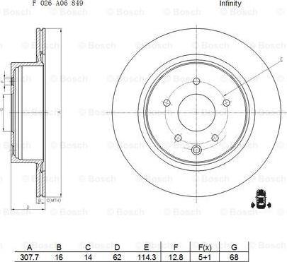 BOSCH F 026 A06 849 - Jarrulevy inparts.fi