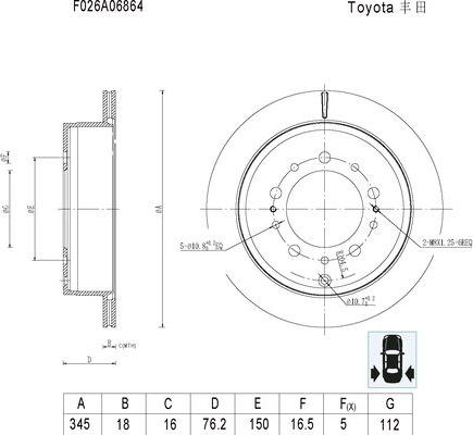 BOSCH F 026 A06 864 - Jarrulevy inparts.fi