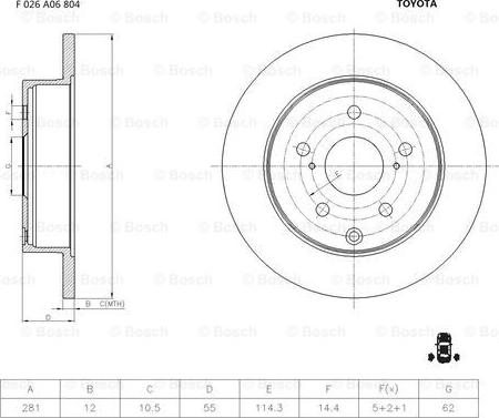 BOSCH F 026 A06 804 - Jarrulevy inparts.fi