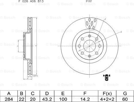 BOSCH F 026 A06 813 - Jarrulevy inparts.fi