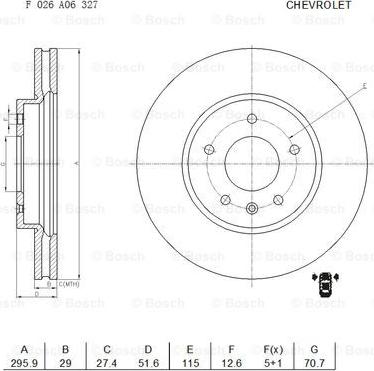 BOSCH F 026 A06 327 - Jarrulevy inparts.fi