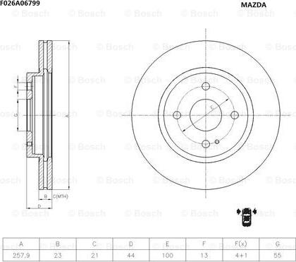 BOSCH F 026 A06 799 - Jarrulevy inparts.fi