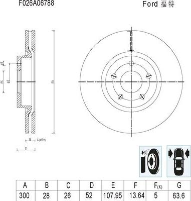 BOSCH F 026 A06 788 - Jarrulevy inparts.fi