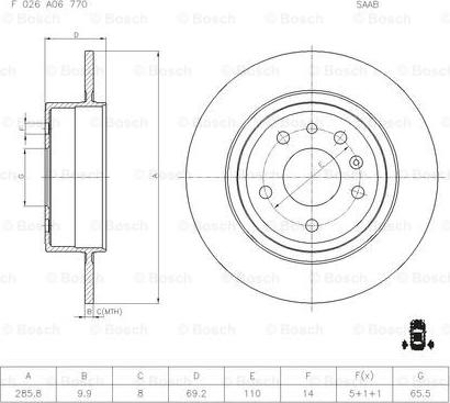 BOSCH F 026 A06 770 - Jarrulevy inparts.fi