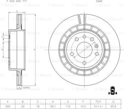 BOSCH F 026 A06 771 - Jarrulevy inparts.fi