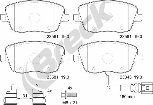 Breck 23581 00 702 10 - Jarrupala, levyjarru inparts.fi