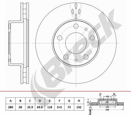 Breck BR 452 VA100 - Jarrulevy inparts.fi