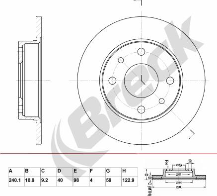 Breck BR 002 SA100 - Jarrulevy inparts.fi