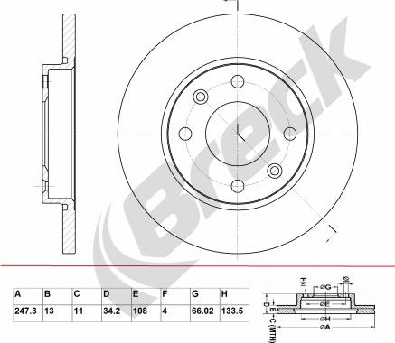 Breck BR 012 SA100 - Jarrulevy inparts.fi