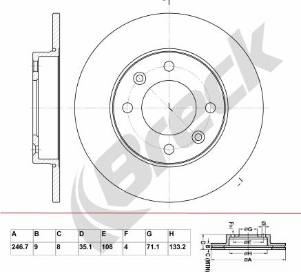 Breck BR 035 SA100 - Jarrulevy inparts.fi