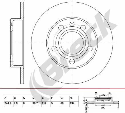 Breck BR 037 SA100 - Jarrulevy inparts.fi