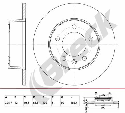 Breck BR 021 SA100 - Jarrulevy inparts.fi