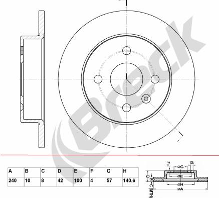 Breck BR 028 SA100 - Jarrulevy inparts.fi