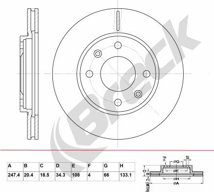 Breck BR 343 VA100 - Jarrulevy inparts.fi