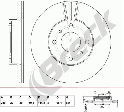 Breck BR 329 VA100 - Jarrulevy inparts.fi