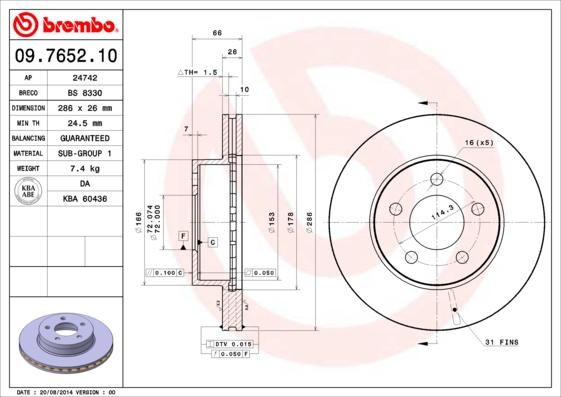 FORD F67Z1102HA - Jarrulevy inparts.fi