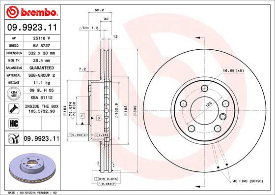 Brembo 09.9923.11 - Jarrulevy inparts.fi