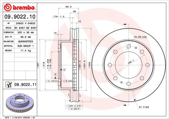 Brembo 09.9022.10 - Jarrulevy inparts.fi