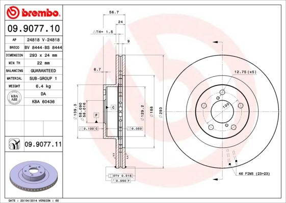 Brembo 09.9077.10 - Jarrulevy inparts.fi