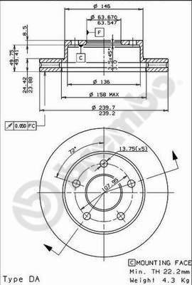 Brembo 09.4914.40 - Jarrulevy inparts.fi