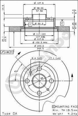 Brembo 09.4289.10 - Jarrulevy inparts.fi