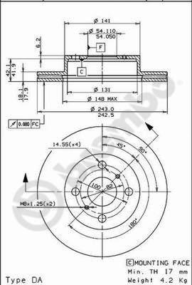 Brembo 09.5937.10 - Jarrulevy inparts.fi