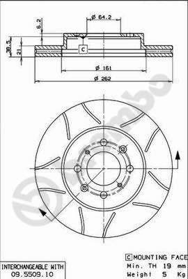 Brembo 09.5509.75 - Jarrulevy inparts.fi