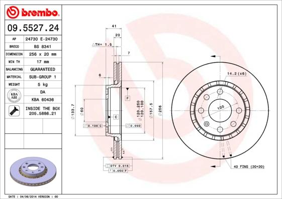 Brembo 09.5527.24 - Jarrulevy inparts.fi