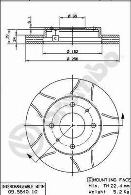 Brembo 09.5640.75 - Jarrulevy inparts.fi