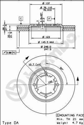 Brembo 09.5668.10 - Jarrulevy inparts.fi