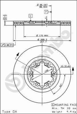 Brembo 09.5635.10 - Jarrulevy inparts.fi