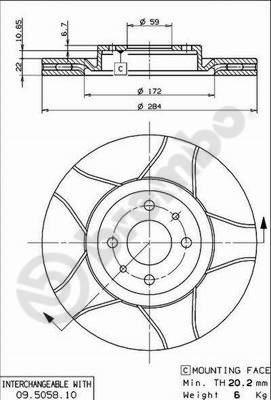 Brembo 09.5058.75 - Jarrulevy inparts.fi